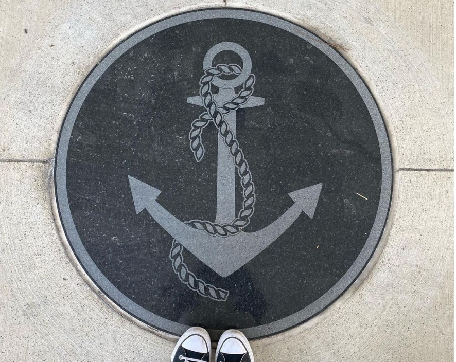 Delta Gamma anchor circle seal on ground