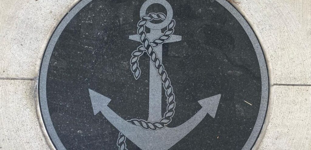 Delta Gamma anchor circle seal on ground