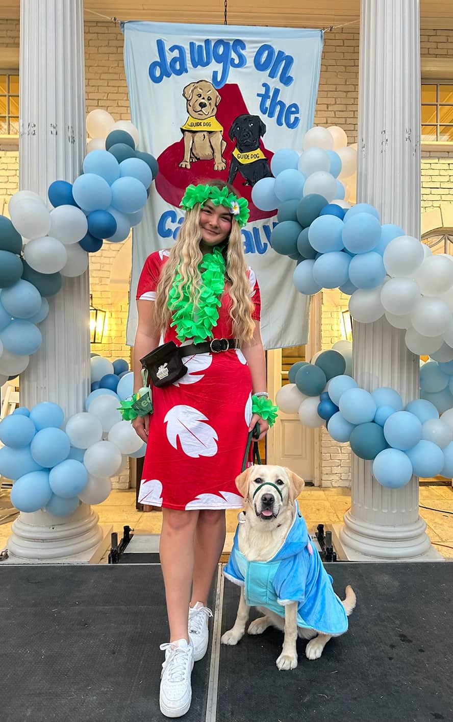 Delta Gamma member with service dog