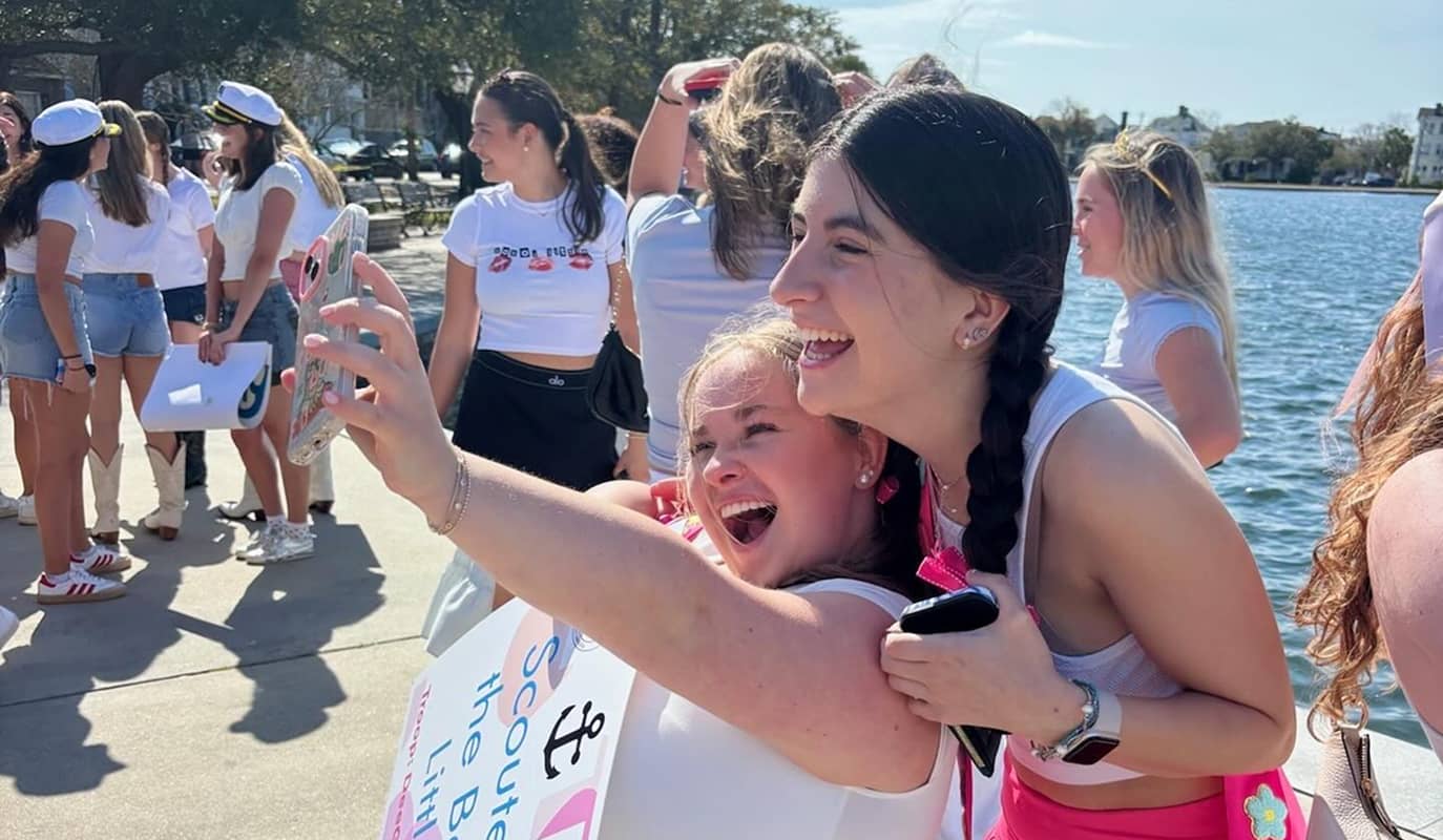 Two DG members taking a selfie